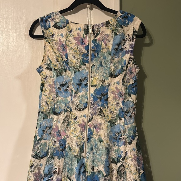 Roz & Ali Womens Floral Short Sleeve Dress Size 8 NWT Blue and Purple - Picture 4 of 10